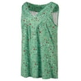thumbnail image 3 of Innerwin Haut d'Été Col en V Débardeurs pour Femmes Imprimé Floral Boho T-Shirts Vert 3TG, 3 of 5