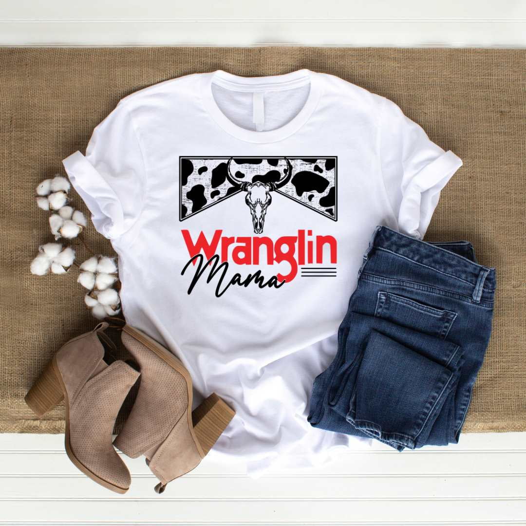 Wrangling Mama Western Bull Skull Regular T-Shirt - Walmart.com