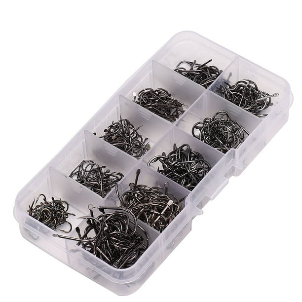 Juego de anzuelos de pesca, 500 piezas/caja Anzuelos de pesca de acero con alto contenido de carbono Anzuelos de pesca creados con maestría