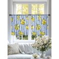 thumbnail image 4 of Summer Lemon Sheer Curtains 2 Panels Set Summer Lemon Floral Blue Stripes Sheer Window Curtains Light Filtering Rod Pocket Voile Drapes for Bedroom Living Room 52"x45", 4 of 9