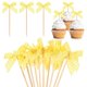 thumbnail image 1 of Uxcell 30-Pack Adornos de Cupcake en Forma de Lazo, Decoración de Pastel de Lazo de Cinta [Amarillo], 1 of 7