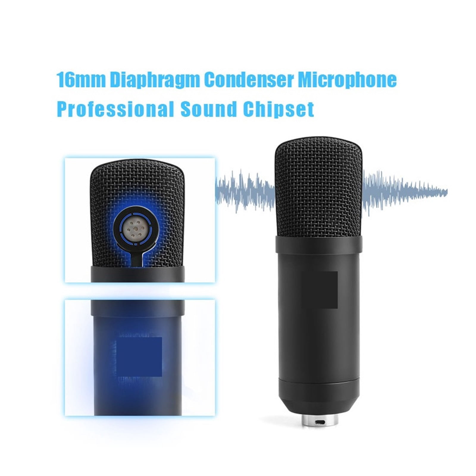 Microphone Condenser Professional Recording Studio Interface,Sound Card Podcasting Microfone