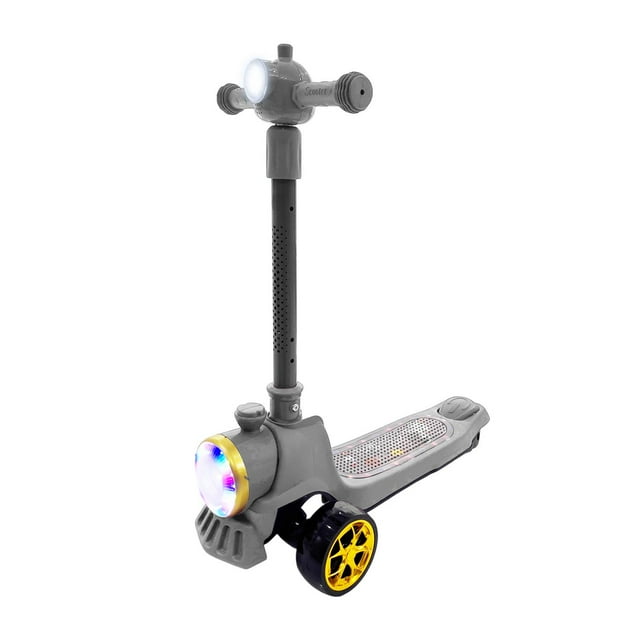 Scooter Patín Forma De Tren Con Luz Sonido De Pie P/ Niños gris