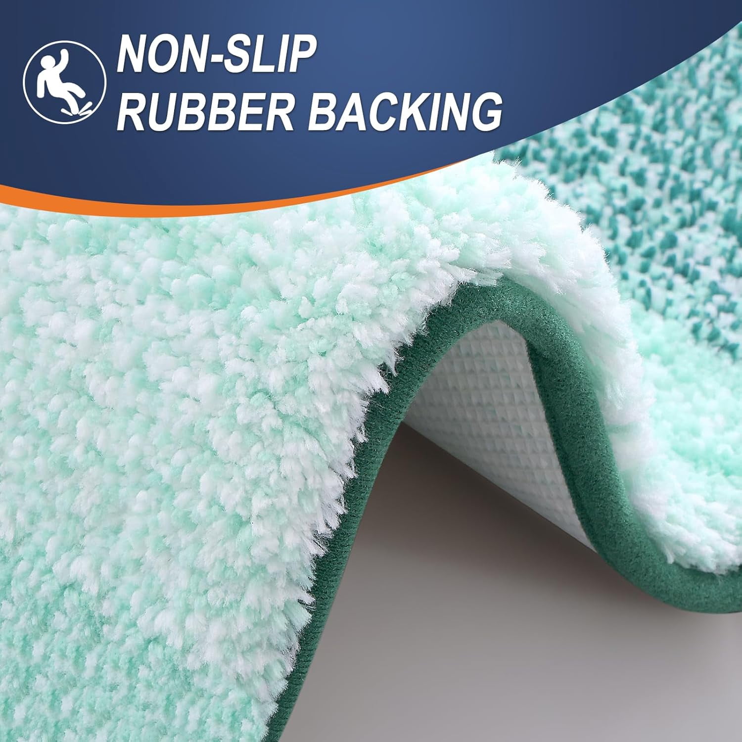 Bathroom Rugs Sets 3 Piece, Soft Absorbent Microfiber Bath Mats and U-Shaped Contour Toilet Rug, Machine Wash Dry, Plush Shaggy Bath Mat Set for Bathroom