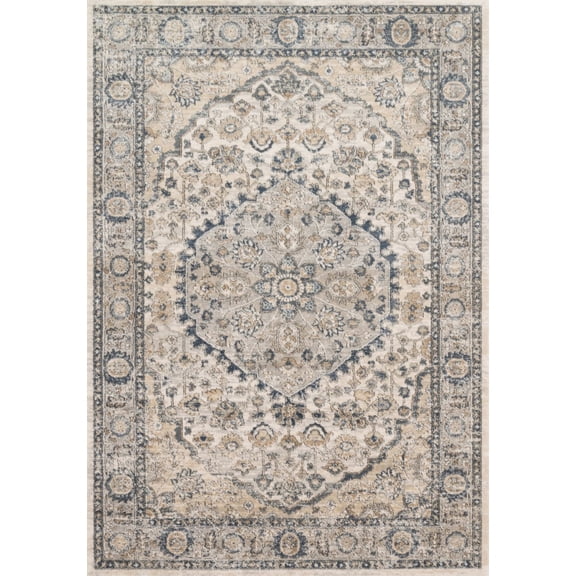 Loloi Teagan Oriental Natural / Lt. Grey Area Rug