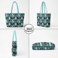 thumbnail image 4 of Jeiento Teal Snowman Print Quilted Tote Bag for Women Large Capacity Winter Shoulder Purse with Zipper Closure for Christmas Shopping Work Travel Holiday Gifts, 4 of 7