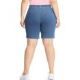 thumbnail image 2 of Just My Size Womens Stretch Denim 2-Pocket Pull-On Shorts, 5X, Indigo, 2 of 3