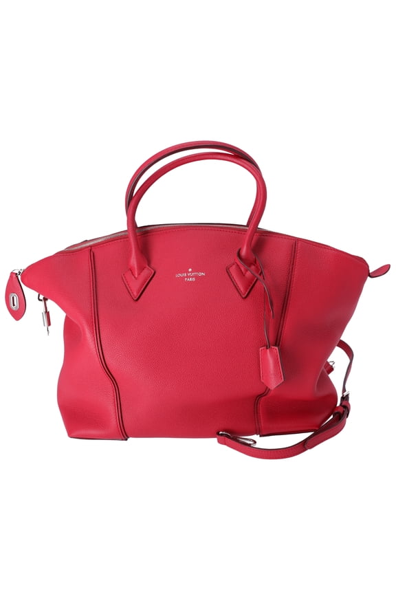 Pre-Owned Louis Vuitton Lockit MM Parnassea Handbag M94595 Framboise Vocasimir Leather