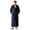 Navy mens bathrobe, variant on LangJing Mens Fleece Hooded Bathrobe Shawl Collar Soft Plush Robes for Men Shower Spa House Bath Robe with Pockets Beige,L