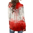 thumbnail image 4 of TFEOQRY Women's Evil Pattern Cardigan Long Sleeve Open Front Coat Casual Fall Winter Outerwear Red-1, 4 of 6
