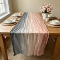 thumbnail image 4 of Party Runner,Gradient Crinkle Sheer Gauze Long Table Cover With Multi Tone Color Options,Reception Cake Mat Used For Bohemian Wedding Classroom Event Decor, 4 of 7