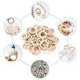 thumbnail image 3 of Nvzi 100 PCS 5 Sizes Natural Wood Rings, Unfinished Smooth Wooden Ring, Wood Circles forCraft, Ring Pendant and Connectors Jewelry Making (100pcs-5 Sizes), 3 of 5
