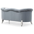 thumbnail image 4 of Passion Furniture PF-G0612A-L Vine 73 in. Round Arm Velvet Straight Sofa in Gray, 4 of 5