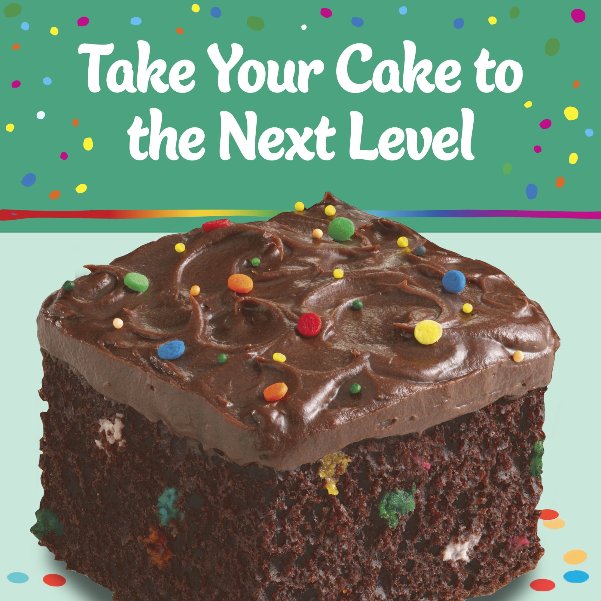 (4 pack) Pillsbury Funfetti Chocolate Cake Mix with Candy Bits, 15.25 oz Box