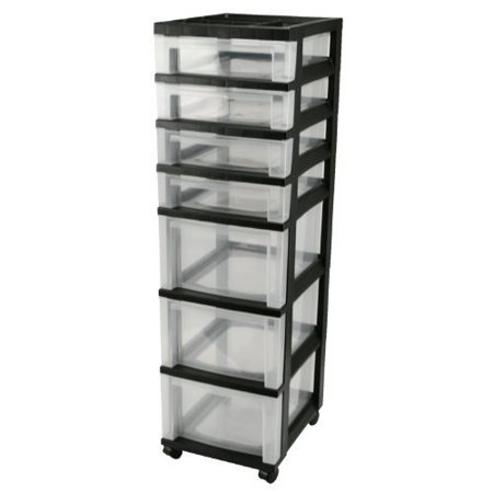 UPC 762016009353 product image for 7 Drawer Rolling Cart with Organizer Top, MC-343 Top (Black) | upcitemdb.com