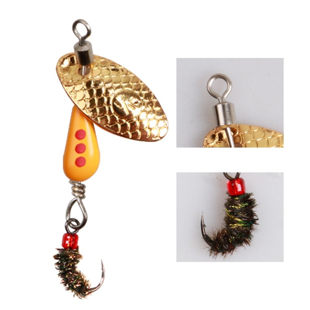 New Durable 2.7g 5.5cm Metal Fishing Lure Rotating Spinner Spoon