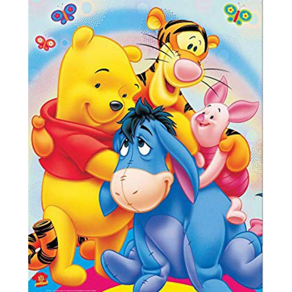 Adult Diamond Painting Set, Winnie the Pooh 5D Full Diamond Digital Diamond Painting Set, DIY Diamond Art Set Crafts Home Decoration, 12 X 16 inches