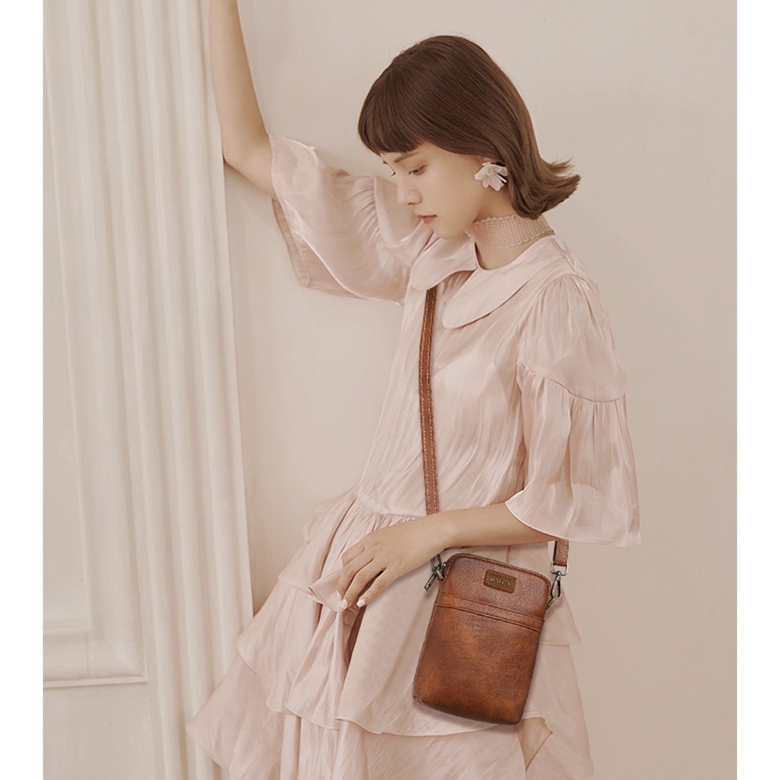 SENDEFN Vegan Leather Small Crossbody Bags for Women Designer Cell Phone Bag Purses Adjustable Strap