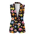 thumbnail image 2 of Uorisanigo Hippie Flower Women's Vest Tops Open Front Women's Suit Vest with Pockets V Neck Vests Blazer Elegant Outerwear Size S, 2 of 7