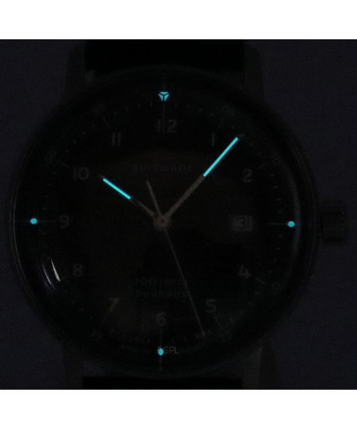 Iron Annie 100 Jahre Bauhaus Leather Strap Black Dial Automatic 50562 Men's  Watch