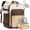 Khaki & White, variant on Travel Backpack, 40L Large Airline Approved Carry on Backpack for Travel, TSA Personal Item Travel Bag with 3 Packing Cubes, Waterproof Travel Essentials Bag fits 17" Laptop