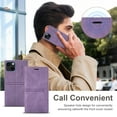 thumbnail image 4 of Allytech Wallet Case for iPhone 14 6.1 inch 2022 Released, Kickstand Card Slots Magnetic Closure Folio Flip PU Leather Protective Case for Apple iPhone 14 5G, Purple, 4 of 7