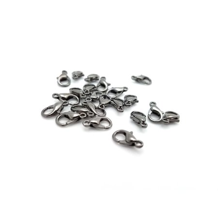 Gunmetal Lobster - 20 PCS - 10MM Lobster Clasp Jewelry Finding Black Gunmetal Tone C1603