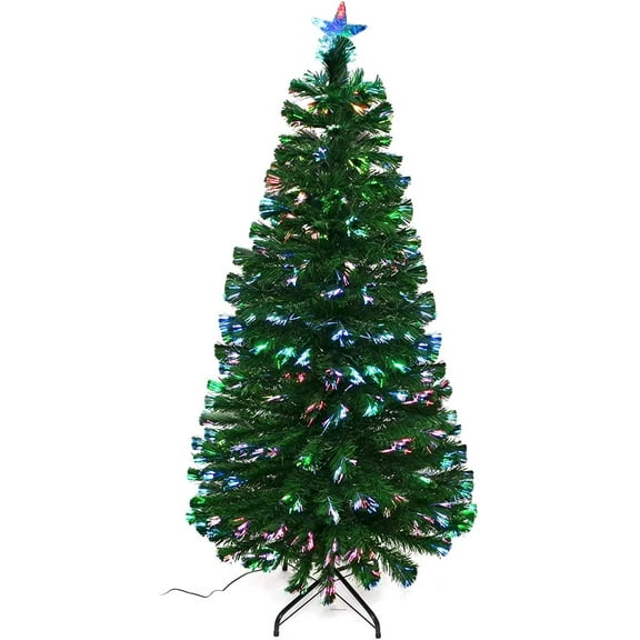 LED Fiber Optic Christmas Tree Prelighted with Color Changing LED Lights (4ft)