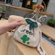 thumbnail image 2 of Qarigey Bolso con cordón de paja Adorable caricatura decorativa reemplazo mujer citas fotografía solo bolsos de hombro bolsa Bolsas de mensajero y de hombro Blanco, 2 of 6
