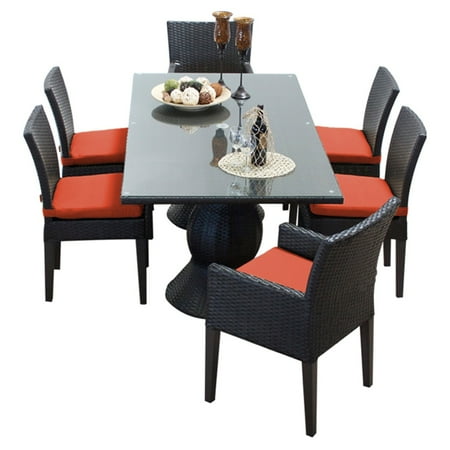 TK Classics Napa Wicker 7 Piece Rectangular Patio Dining Set with ... TK Classics Napa Wicker 7 Piece Rectangular Patio Dining Set with ...