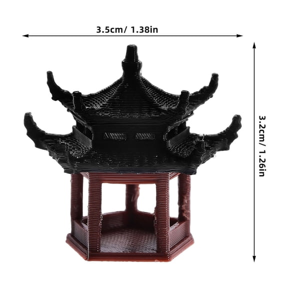 HEANUJJ Mini Japanese Garden Pavilion Aquarium Decor Plastic Ornament 1 Set for Fish Tank Decoration