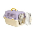 thumbnail image 5 of Oodles 20" Plastic Travel Pet Kennel, with Clip On Bowl, Purple, 5 of 14