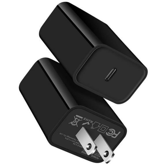 USB C Wall Charger Block,FiveBox 2Pack 20W PD Type C Chargers Charging Block Fast Charging Power Adapter Plug for Phone Samsung,Dark Black