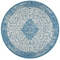 thumbnail image 3 of SAFAVIEH Courtyard Kebo Traditional Indoor/Outdoor Area Rug, 6'7" x 6'7" Round, Blue/Grey, 3 of 7