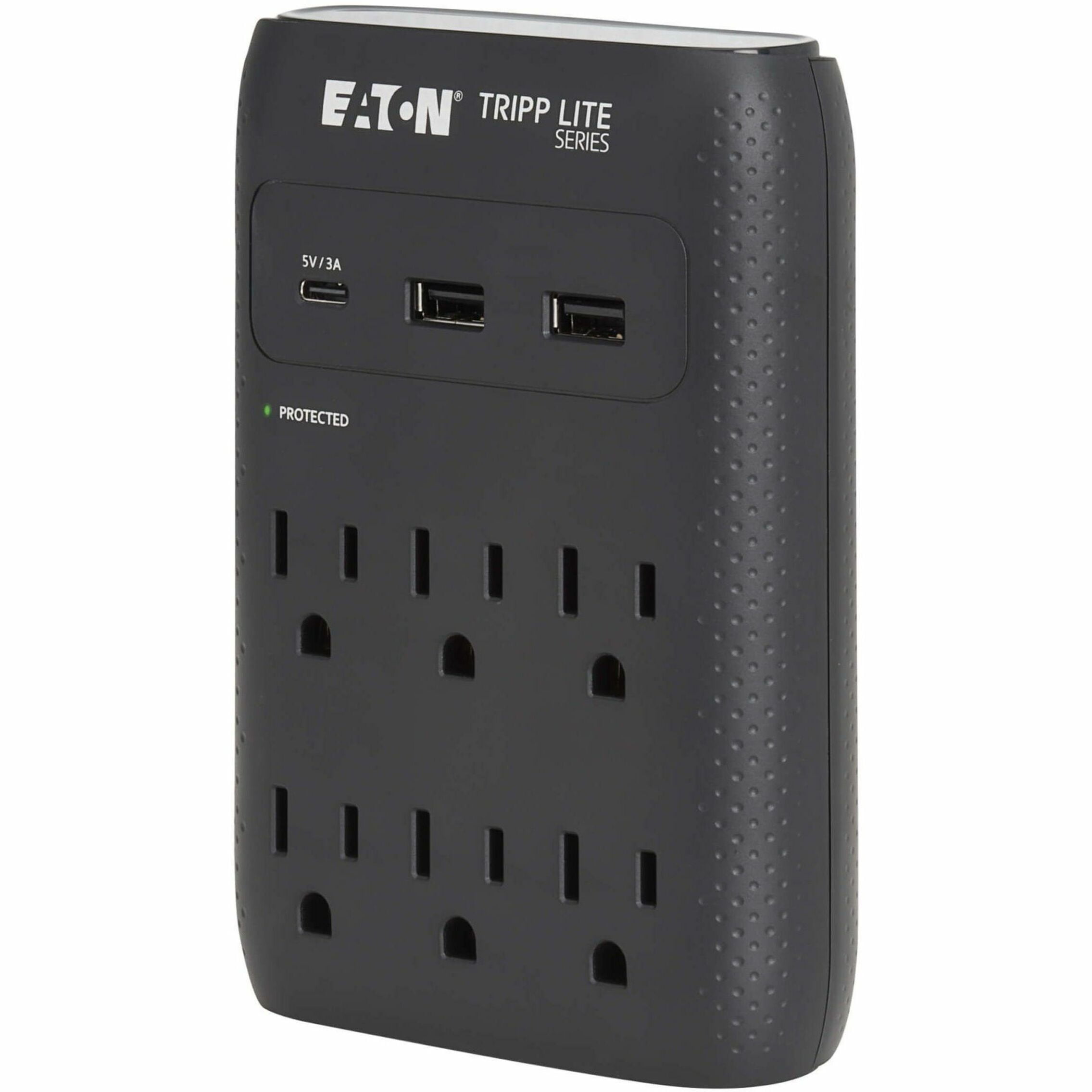 Eaton Tripp Lite Series Protect It! 6-Outlet Surge Protector, 5-15R Outlets, USB-C and USB-A Ports, 5-15P Direct Plug-In, 1080 Joules, Black