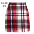 thumbnail image 2 of 1PCS High Waist Plaid Skirt-Red-L, 2 of 5