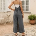 thumbnail image 4 of QUYUON Workout Pants Women Discount Ladies Summer Sleeveless Backless Loose Long Playsuits Rompers Jumpsuit Womens Khaki Pants Long Pant Leg Length Casual Style P5294 Gray XXL, 4 of 9