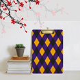 thumbnail image 5 of FMSHPON Halloween Black OrangeViolet Plaid Clipboard Hardboard Wood Nursing Clip Board and Pull for Standard A4 Letter 13x9 inches, 5 of 5