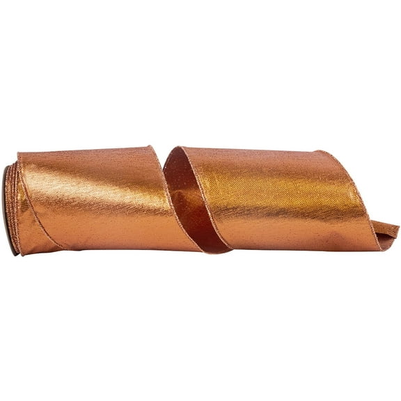 Reliant Ribbon - 9548M-085-40F, Glitz Wired Edge Ribbon, Copper, 2-1/2 Inch, 10 Yards