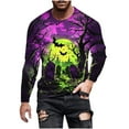 thumbnail image 2 of FDGIU Men's Halloween Graphic Tees Men Casual Round Neck Long Sleeve Pullover Halloween Printed T-Shirt Blouse Tops Casual Shirts, 2 of 5