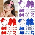 thumbnail image 4 of 20 Pcs Uniform Hair Bows Headband Hair Clips Hair Ties Curly Korker Bows School Hair Accessories Set for Women Girls, 4 of 8