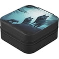 thumbnail image 3 of Wolf Travel Jewelry Case PU Leather Mini Jewelry Travel Case Portable Travel Jewellery Ring Organizer for Womens Rings Earrings Necklaces Bracelets Women Gifts, 3 of 7