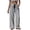 Black #1, variant on Womens Summer Striped Pants Faux Linen Comfy Drawstring Wide Leg Pants Pockets Resort Beach Vacation Lounge Trousers Red 2XL