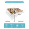 thumbnail image 5 of Quilts Twin Size Bedding Set, Cute Puppy Sunflowers Lightweight Quilted Comforter, Farmhouse Eucalyptus Retro Beige Soft Reversible Bedspread Coverlet with Pillow Covers for All Season, 68" x 86", 5 of 7