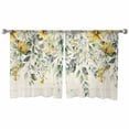 thumbnail image 2 of Flowers Eucalyptus Semi Sheer Curtains 54 Inch Length 2 Panels Set, Vintage Botanical Floral Leaves Sheer Kitchen Curtain Privacy Voile Window Curtain for Living Room Bedroom Rod Pocket Drapes, 2 of 7