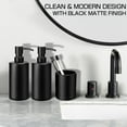 thumbnail image 3 of Bathroom Accessories Set 5 Pcs, Matte Black Bathroom Accessory Set, Glass Soap Dispenser And Toothbrush Holder Set, Qtip Holder And Cotton Ball Holder, 3 of 5