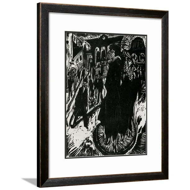 Woman On Potsdamer Platz Framed Art Print Wall Art By Ernst Ludwig Kirchner 26x32 Walmart Com Walmart Com