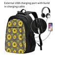 thumbnail image 2 of Salouo Sunflowers On Black And White Stripes Pattern Extra Large Travel Laptop,Backpack with USB Charging Port College Backpack Business Work Bag Casual Daypack Fits for Men & Women, 2 of 7
