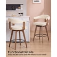 thumbnail image 2 of EYYTHUNG Swivel Bar Stools Set of 6, Modern Curved-Back 26-Inch Counter Barstools with Armrests, Wooden Stools for Kitchen Island & Home Bar Seating, Brown/Beige Chenille, 2 of 8