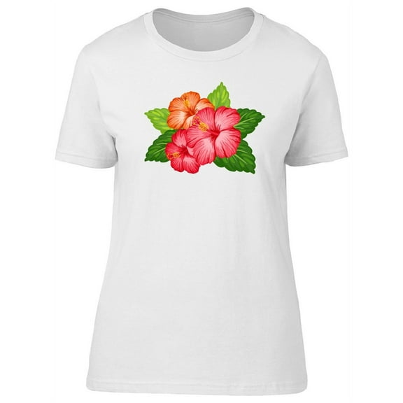 Beautiful Red Tropical Hibiscus Tee Women's -Image by Shutterstock